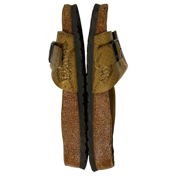 Birkenstock Birki's Catalina Snakeskin Gold Slide Sandals Women’s Size 8 *FLAWS* - Picture 11 of 16